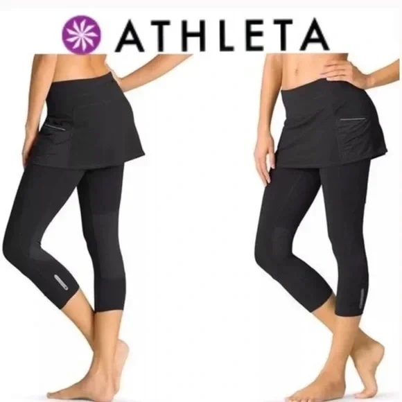 Athleta cuteness 2 in 1 skirt leggings Black size M - Picture 1 of 11
